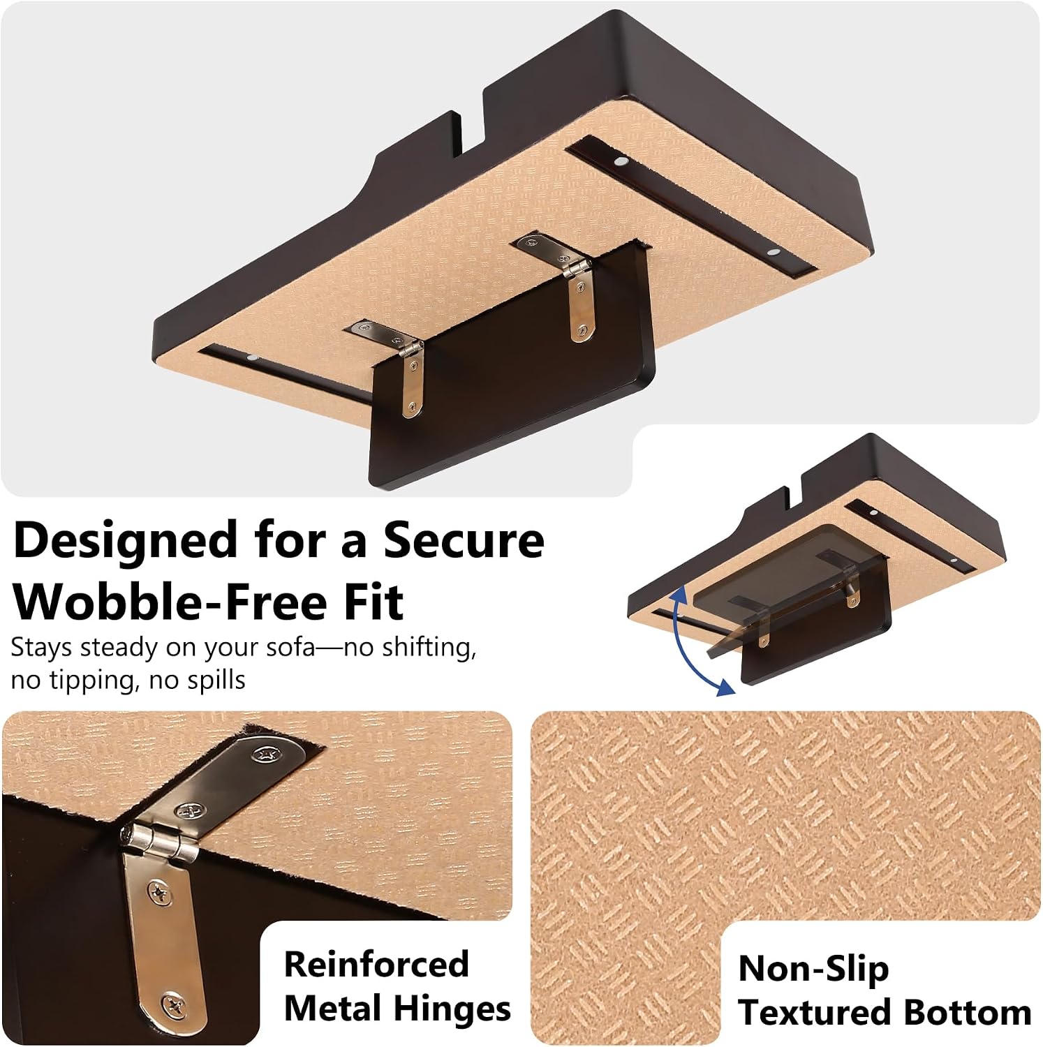 Couch Table Insert for Sectionals,Bamboo Black