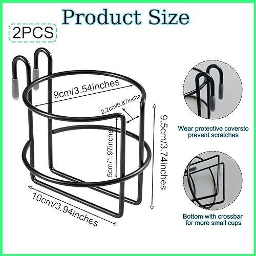 Miniatura 2 de Portavasos de acero inoxidable para colgar tazas Stanley, taza de café, biberón, 2 unidades, con barra inferior, portátil, reutilizable, para colgar
