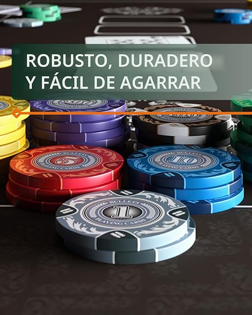 Foto 2 de 6 de Bullets Playing Cards, 25 fichas de póquer de arcilla Tony para set de póquer, Valor 25-14g, 4cm de diámetro