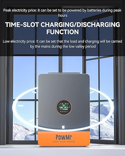 Miniatura 4 de PowMr Inversor híbrido solar de fase dividida de 10000 W 48 V CC a 100 V CA  240 V CA inversor de onda sinusoidal pura fuera de la red de 10 KW con