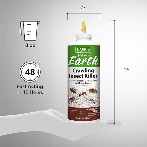 Miniatura 5 de Harris Diatomaceous Earth Crawling Insect Killer 8 onzas