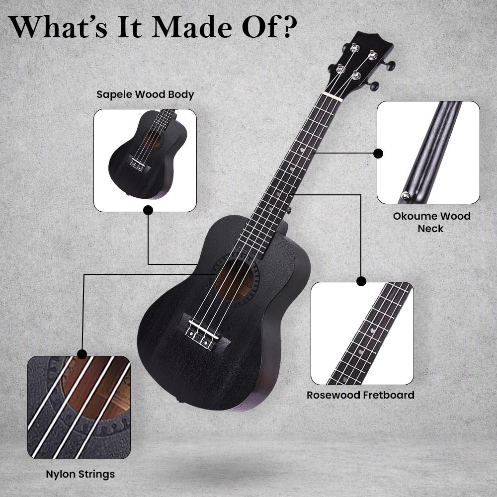 Kadence Ukelele - Ukelele (58,4 cm), diseño de concierto de primavera y verano