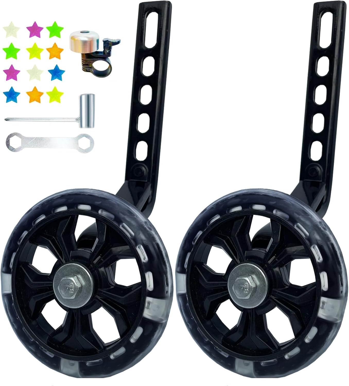 DDJKCZ Training Wheels Compatible for 12 14 16 18 20 inch Bicycle(Black)
