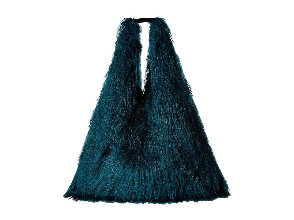 

MM6 Maison Margiela Crinkle Triangle Tote (Petroleum) Tote Handbags, Blue