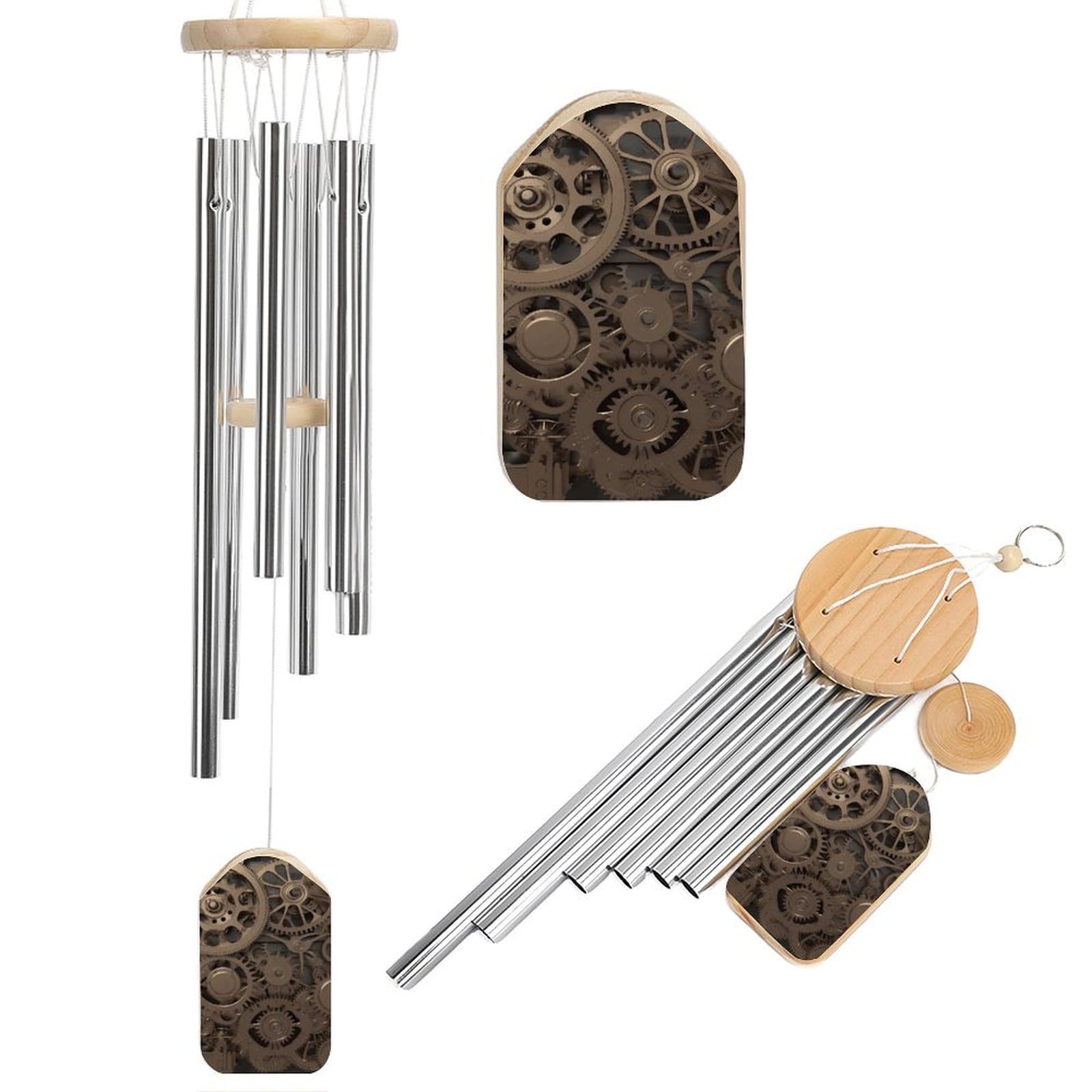 Steampunk Mechanical Gears Wind Chimes, Soothing Melodic Memorial Windchimes Soothing Melody Wind Chime Handcrafted Hanging Decoration for Home Garden Balcony Courtyard Decor