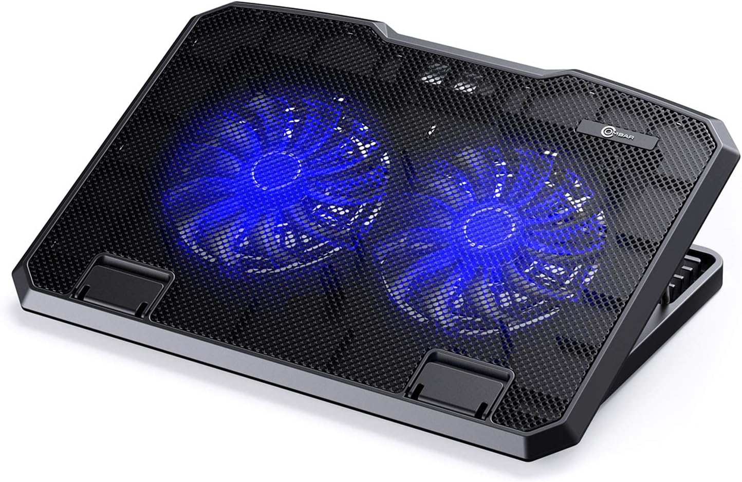 OMBAR 10"-15" Laptop Cooling Pad, Ultra-Portable Laptop Cooler Laptop Cooler Pad Cooler Chill Mat with 2 Ultra-quiet LED Fans, 6 Height Options, Dual USB Ports.