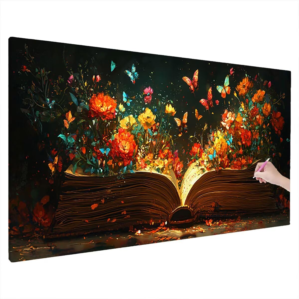 Książka do malowania diamentami, 5D diamentowa sztuka kryształowa sztuka motyl wzór, malowanie diamentowe duży rozmiar 230 x 90 cm, DIY diamentowe malowanie na Boże Narodzenie dekoracja ścienna