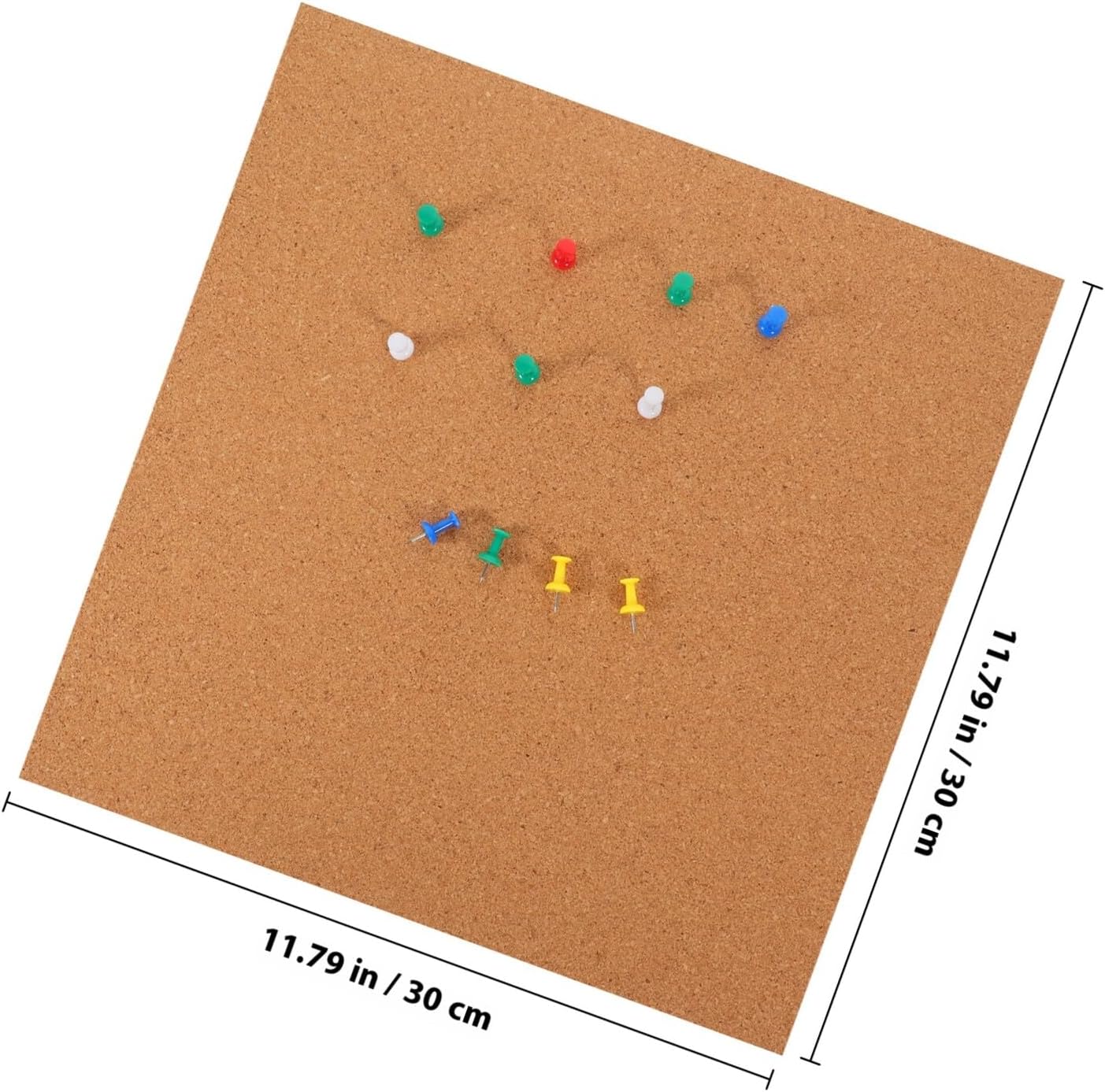 Self-Adhesive Cork Board 30cm Square Decorative Bulletin Boards for Walls 4pcs Set Display for Classroom and Photo Wall