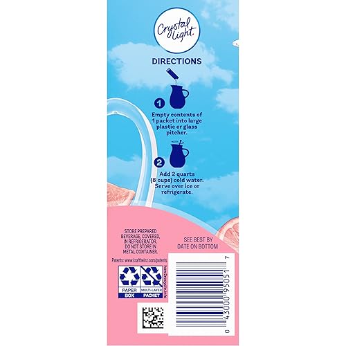 Vista 25 de Crystal Light On The Go Peach Mango con mezcla de bebidas de cafeína, caja de 10 paquetes (paquete de 8)