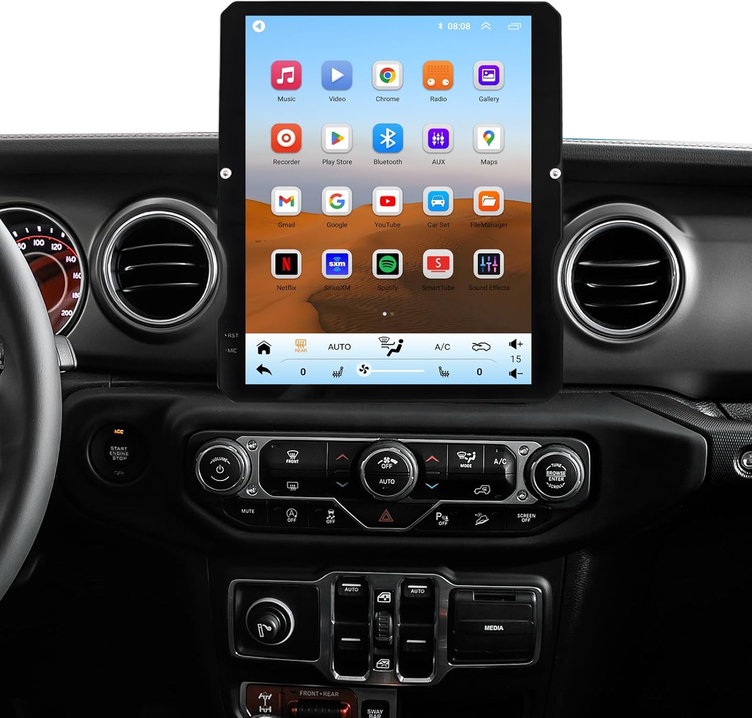 12.1" QLED Radio for Jeep Wrangler JL Unlimited 4xe Upgrade,Fit 2018-2023,8Core CPU,CarPlay Android Auto Ready,Support 4G LTE,Touch Screen Stereo,Support OEM Camera