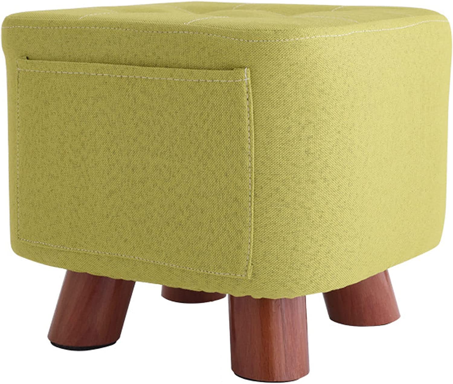 Repose-pieds de rangement en lin pour créer un coin lecture cosy dans le salon