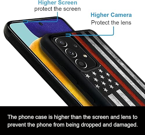 Miniatura 5 de CARLOCA Funda compatible con Samsung Galaxy A53 5G, diseño gráfico de identidad de bandera estadounidense negra y roja, a prueba de golpes,