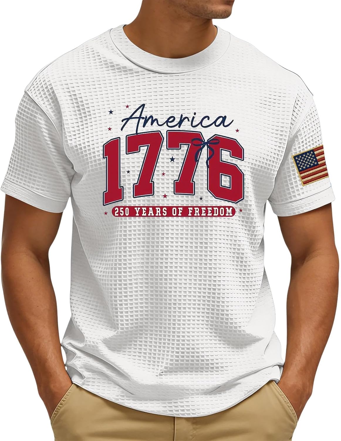 RTRDE Men's USA Tee Shirts Short Sleeve 1776-2026 250th 4th of July America Anniversary Flag Print T Shirts, S-3XL