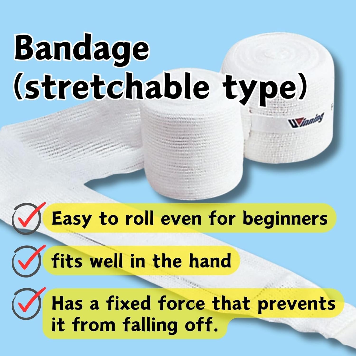 Winning Boxing Bandage (Stretchable Type) VL-B and Geldeguard NG-2, and Sticky Notes Set