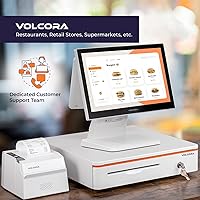 Vista 6 de Volcora Cajón de caja registradora para punto de venta sistema POS con esquinas redondas de 16 pulgadas, bandeja extraíble para monedas, 5 billetes