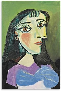 PINJIAN Abstractionist Oil Painting Picasso Wall Art Prints Posters Bust of A Woman Canvas Wall Art Prints Poster Gifts Photo Picture Painting Posters Room Decor Home Decorative 08x12inch20x30cm