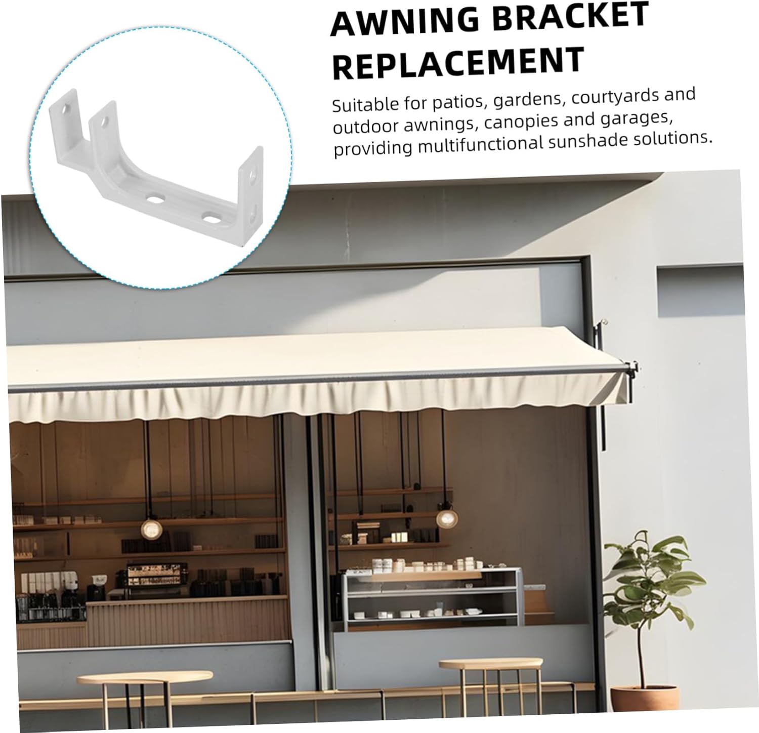 Healifty Weatherproof Awning Bracket for Square Tube Roof Mounting Hardware for Retractable Electric and Manual Outdoor Window Awnings Easy Installation for Patios Gardens and Canopies