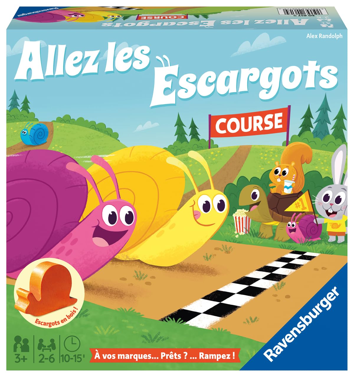 Ravensburger Allez Les Escargots Jeu de société Enfant dès 3 Ans Premier Jeu éducatif Couleurs Parcours Course d'escargots 2 à 6 Joueurs Version française