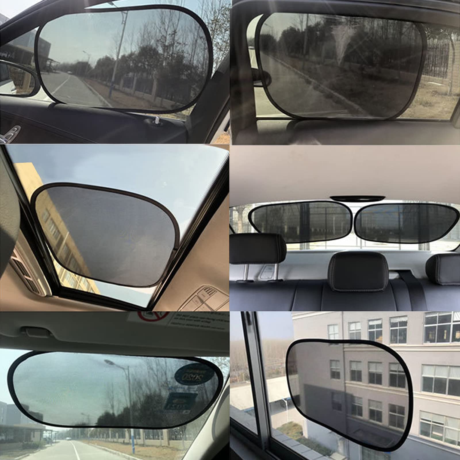 HONPOLO Car Side Window Sunshades 4 Pack, Sun Shade UV Rays Window Shade Sun Glare, Car Electrostatic Film PVC Mesh Sunshade Car Door Window Curtain Car Side Window Sunshade (50 * 30cm)