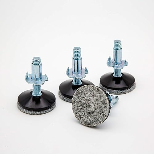 Patas ajustables en patas de muebles de madera maciza, patas niveladoras de mesa y silla, perno de 5/16 pulgadas, diámetro de base de 1.5 pulgadas