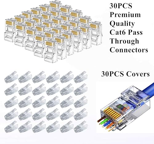 Miniatura 7 de Kit de herramientas de crimpado RJ45 Pass Through Ethernet Crimper Cat6A Cat6 Cat5e Cat5 Kit de herramientas de prensado Cat 6, herramienta de