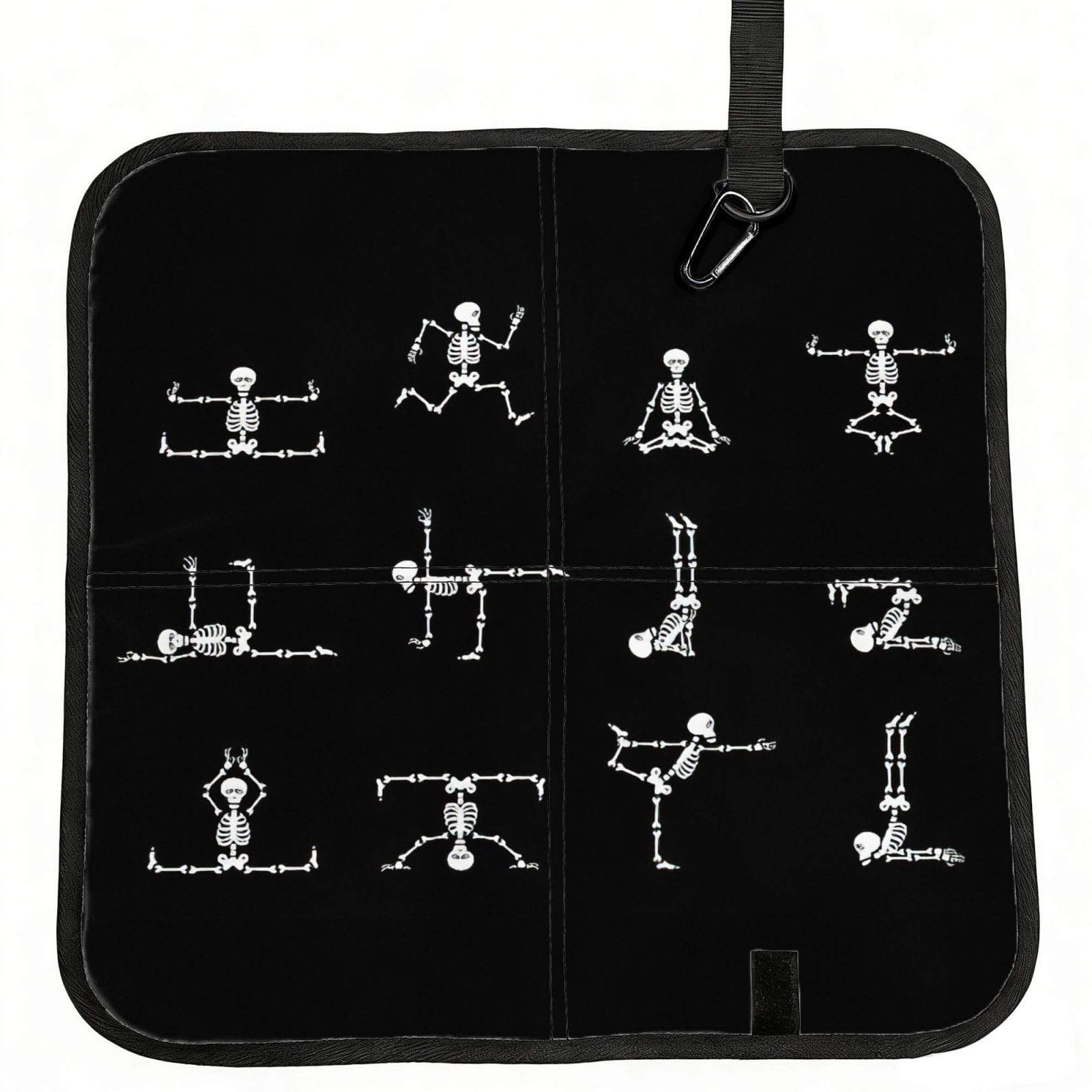 OKFSTY Skull Yoga Print Fold Away Seat Cushion Portable Outdoor Pad Polyester Bleacher Bench Mat Travel Picnic Pad