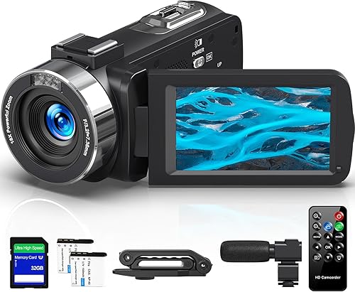 Cámara de video 4K HD 80MP 30FPS Vlogging Cámara para YouTube IR Cámara de visión nocturna 18X Zoom digital 3.0 IPS Grabadora de video con tarjeta