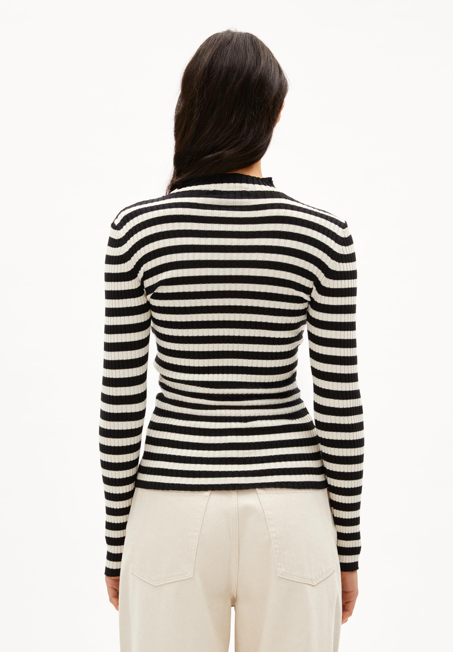 ARMEDANGELS Damen Pullover Slim Fit aus Bio-Baumwolle ALAANIA Striped Fitted