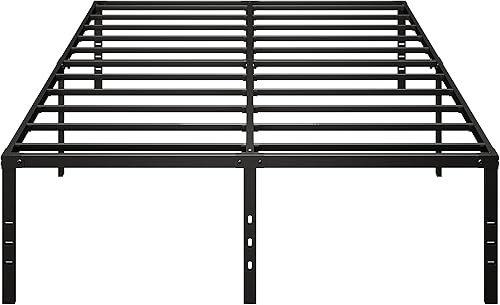 Miniatura 8 de Marco de cama de tamaño Queen de 14 pulgadas, no necesita somier, plataforma Queen resistente, soporte de listones de acero, 750 libras, fácil