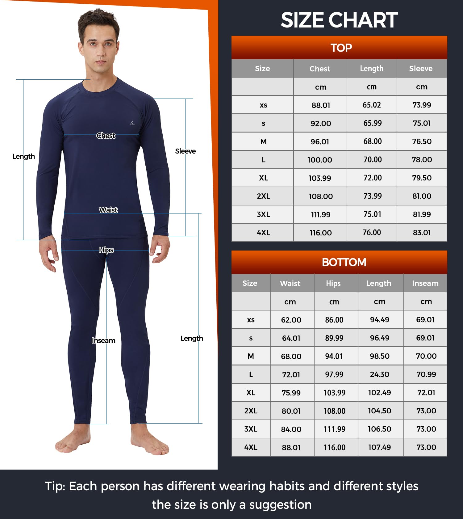 CL Convallaria Intimo Termico Uomo Invernale - Tuta e Pantaloni Termici