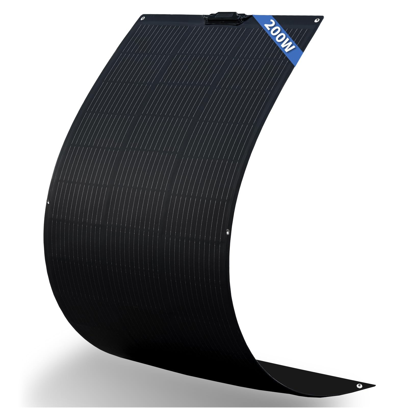 Panneau Solaire Flexible 200W Modules Solaires Panneau Photovoltaïque Monocristallin Réseau pour Camping-car, Caravane, Bateaux, Toits, Camping, Bateaux,Noir