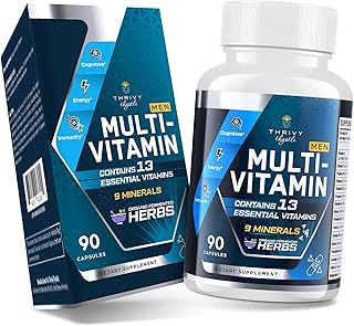 Multivitamin for Men 50+ with Methylated B12 & Folate, Omega-3 & CoQ10 – Fermented Herbal Blend, 43 Vitamins & Minerals – Supports Brain & Memory and Immune Health - 90 Capsules