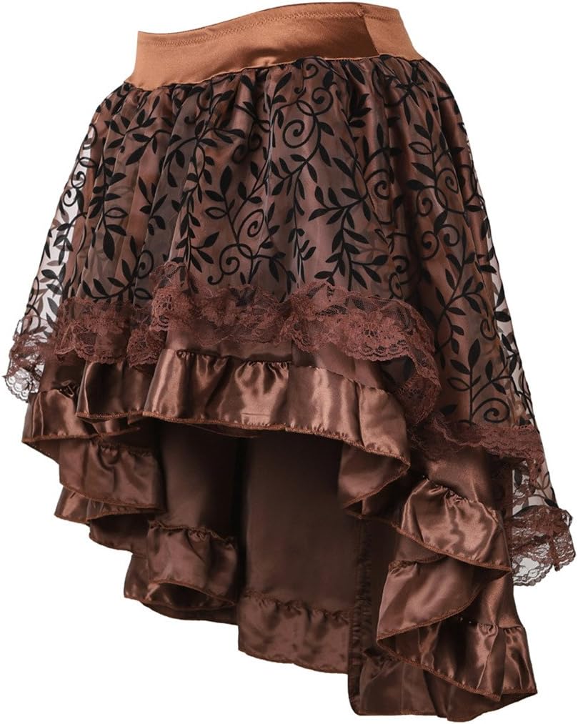 Zhitunemi Steampunk Skirt Plus Size: Renaissance Costume Women Pirate Skirt Corset Dress - Halloween Costumes Cosplay Events - Image 3