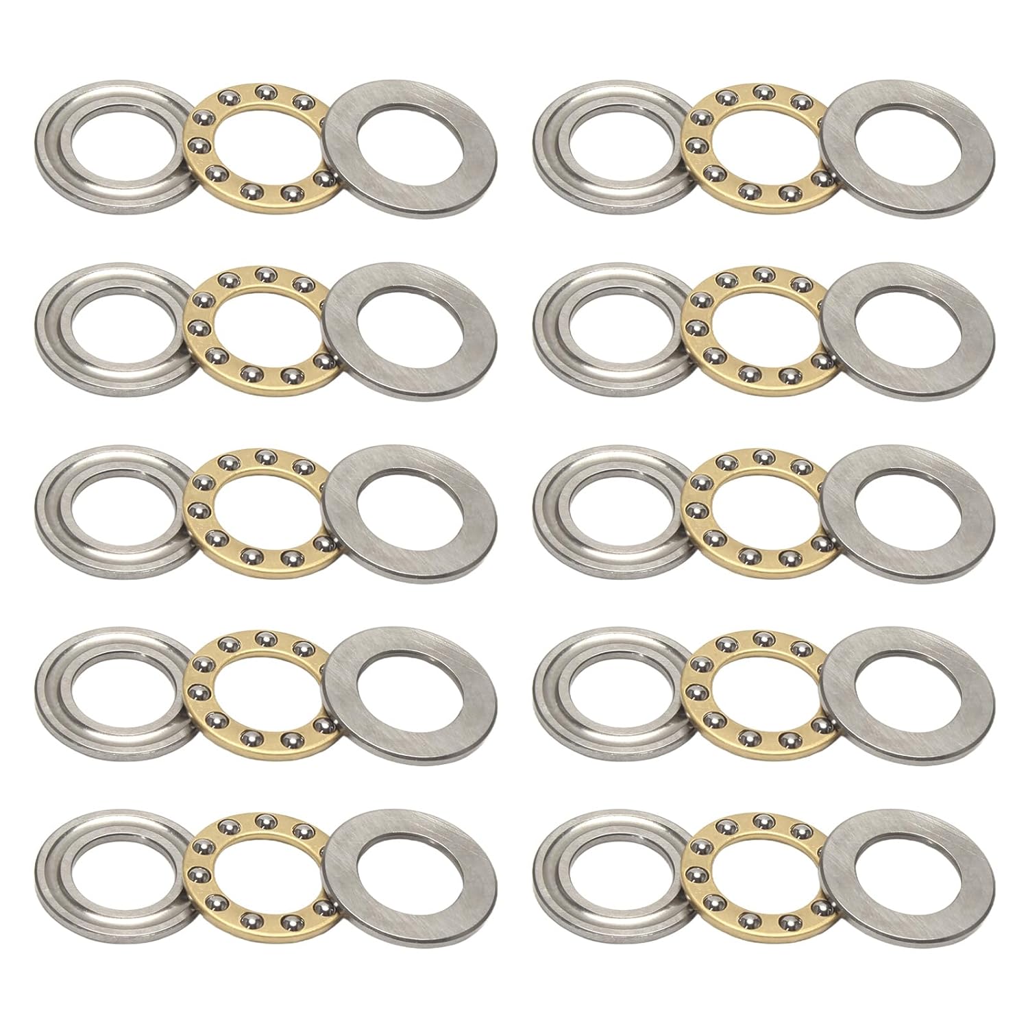 (10Pcs) F10-20M Miniature Thrust Ball Bearings 10mm x 20mm x 7mm Miniature Plane Thrust Bearings Chrome Steel One Way