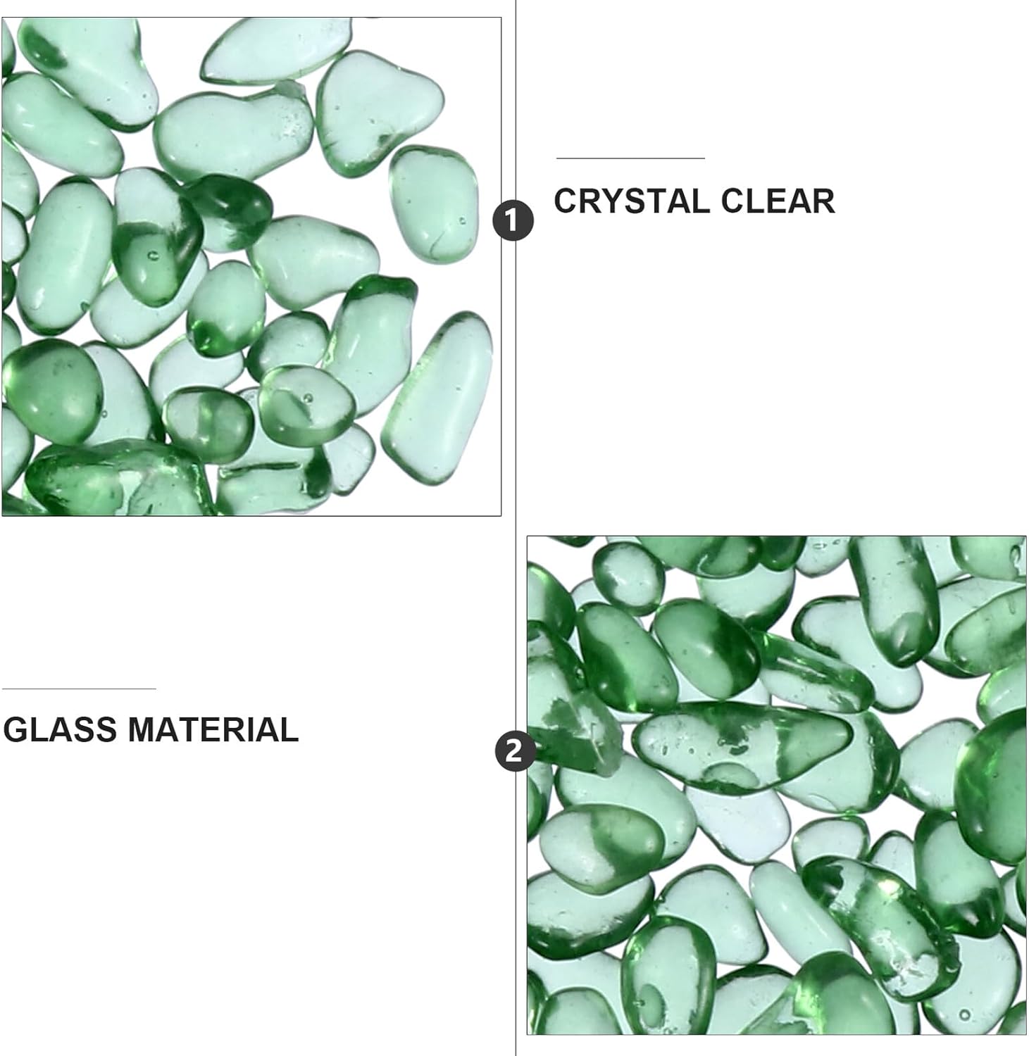 Artibetter Glass Crystal Stones 500g Aquarium Pebbles Fish Tank Decor Colored River Rocks for Freshwater Tanks and Betta Fish