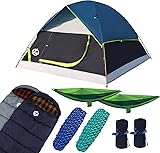 Northroad 9PCS Camping Tent Kit, Including 1 2/3 Person Dome Tent, 2 Sleeping Bag, 2 Sleeping...
