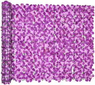 Lifelike Artificial Hydrangea Fence Decor For Outdoor For Gardens And Wedding Venues Constructed With Plastic And Silk Flowers For Long Lasting Display(50 * 300cm purple)