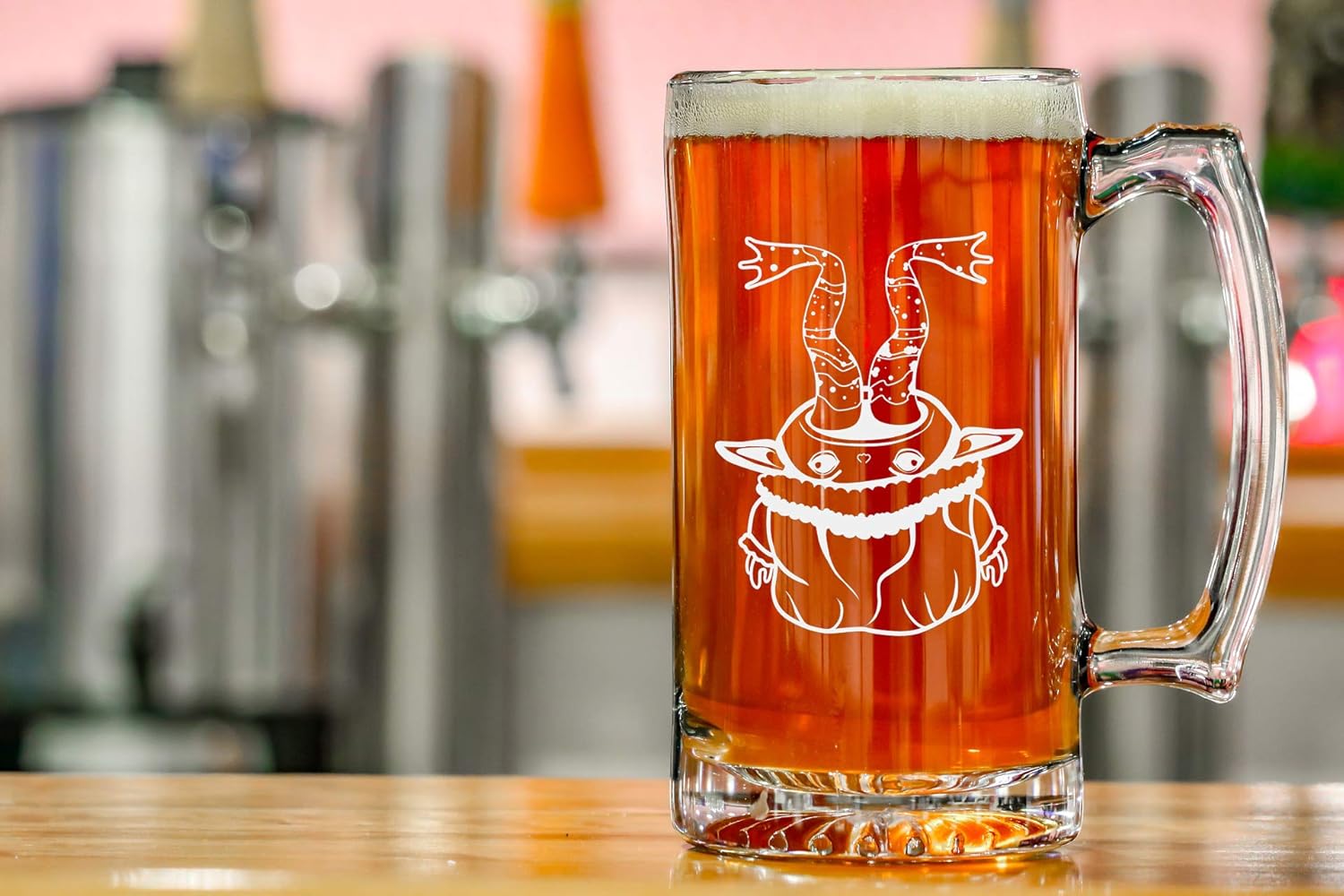Hat Shark Giant Laser Engraved Beer Mug 28 Ounces Beer Stein - Hungry for Frogs Baby Troll Imp Psychic Black Hole Man Parody