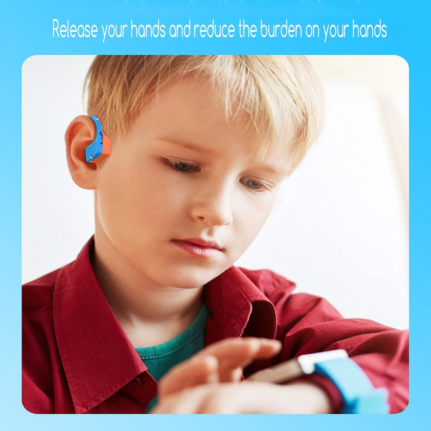 JINSERTA Kids Bone Conduction Headphones Bluetooth 5.0 with Mic, Cartoon Headset Lightweight, Open-Ear Wireless Sweatproof - Image 5