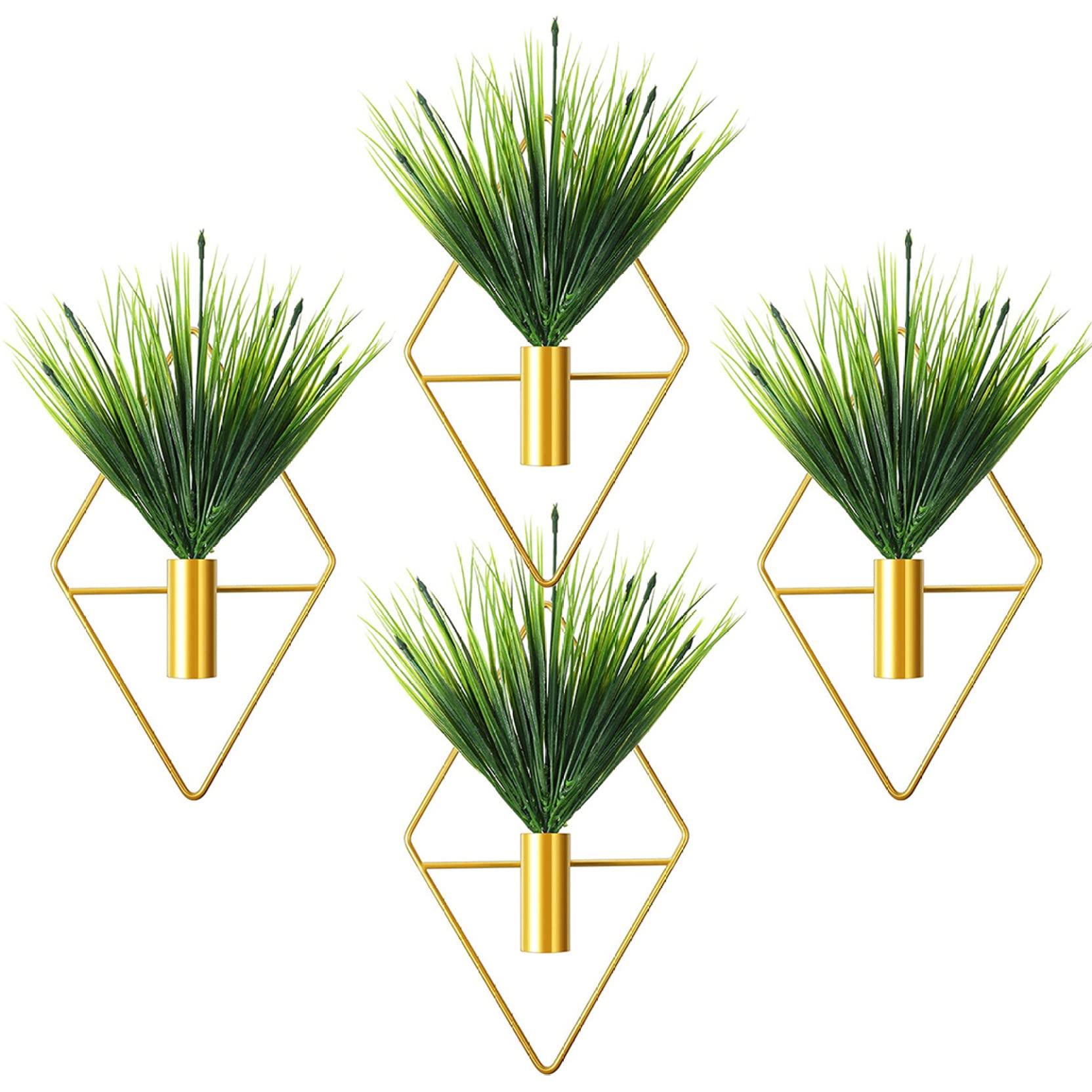 Jardinières suspendues diamant doré pour végétaliser un salon ou un bureau moderne