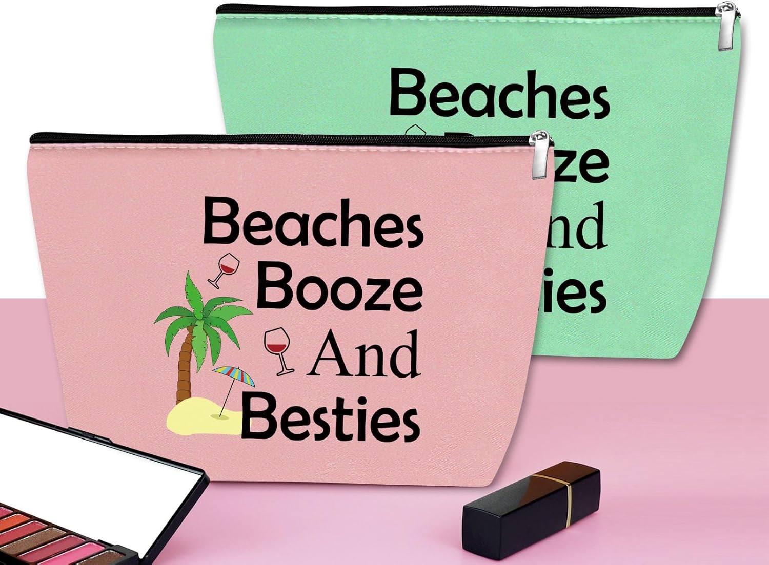 3Pcs Beach Lover Gifts Makeup Bag Beach Gifts for Women Funny Vacation Gifts Cosmetic Bag Beach Themed Gifts for Women Besties Birthday Christmas Graduation Gift for Beach Lover Travel Makeup Pouch - Image 4