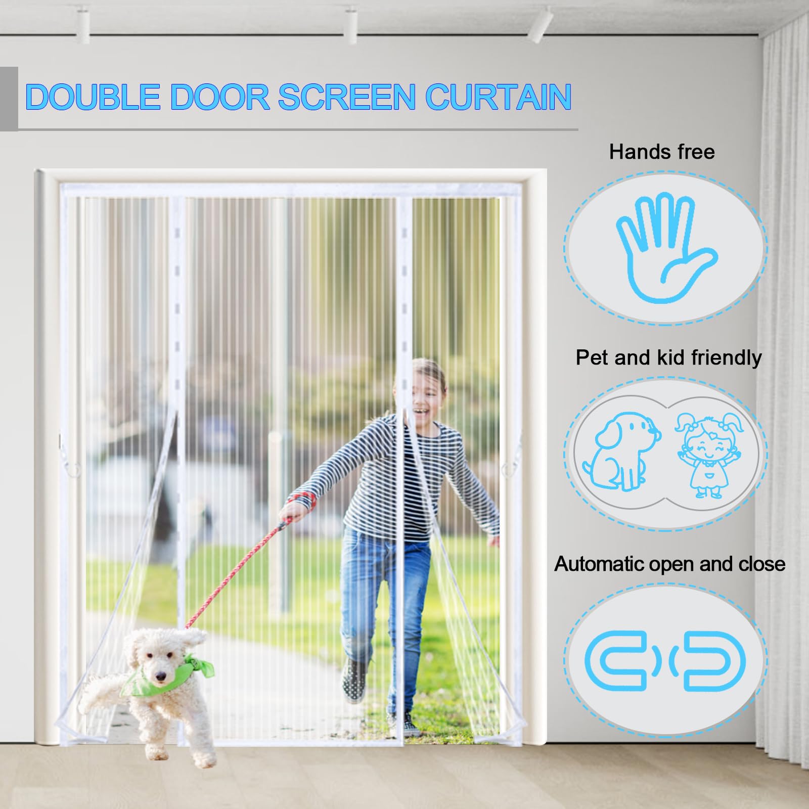 Magnétique Moustiquaire Porte Rideau 130 X 175 Cm Moustiquaire