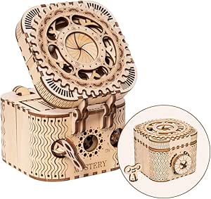 Scatola Del Tesoro In Legno Con Serratura - 14x10x10 Cm, Per Gioielli E Caccia Al Tesoro - Foto 7