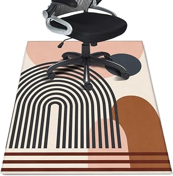 Office Chair Mat for Hardwood Floor 36"X 48" Heavy Duty Desk Chair Rug for Under Gaming Rolling Chairs Computer Decor Protect Mats Low Pile Non-Slip Rubber for Carpet & Tile Floor-Classic Boho