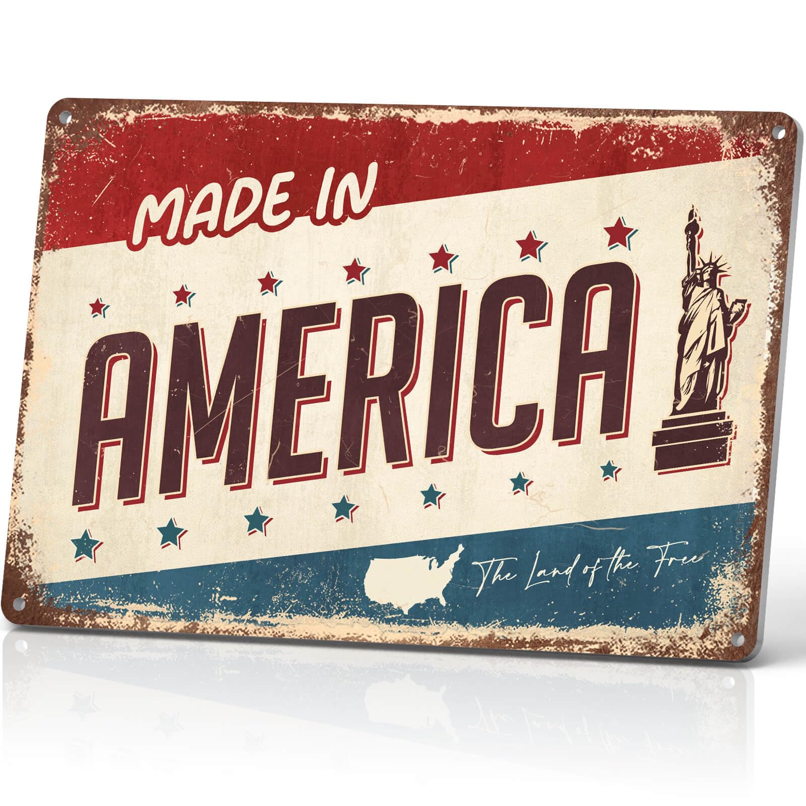 Made in America Tin Signs Vintage Metal Signs Retro Garage Man Cave Shop Decor 12x8 Inch
