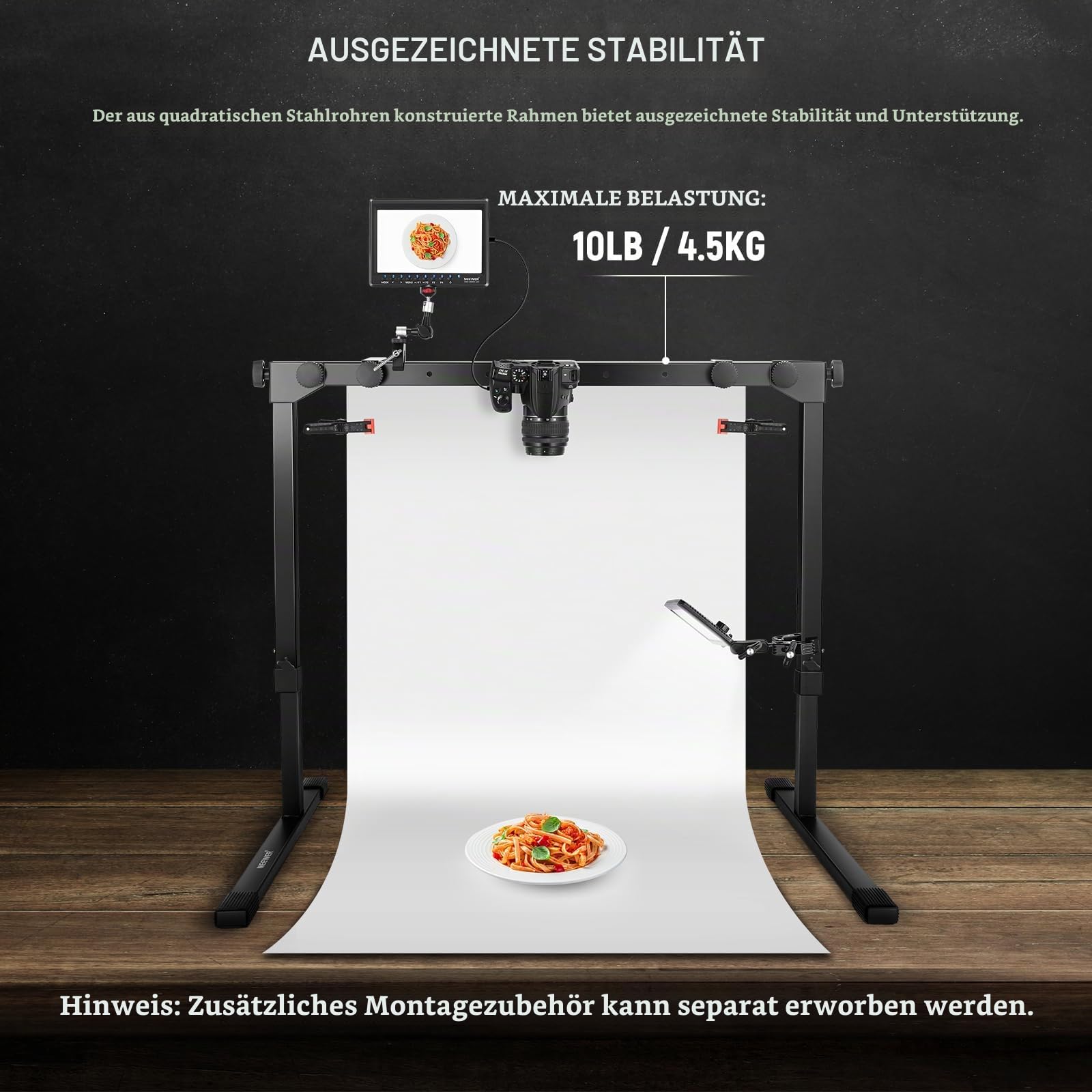 Neewer Überkopf Kamera Halterung Rig für Aufnahmen von oben nach unten mit 1s Schnellverschluss Arca Typ QR Platte – Bild 3