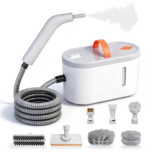 Steam Cleaner for Home Portable Handheld Steamer for Cleaning 15s-Fast Heat-Up steamer for car detailing Home Kitchen Bathroom
