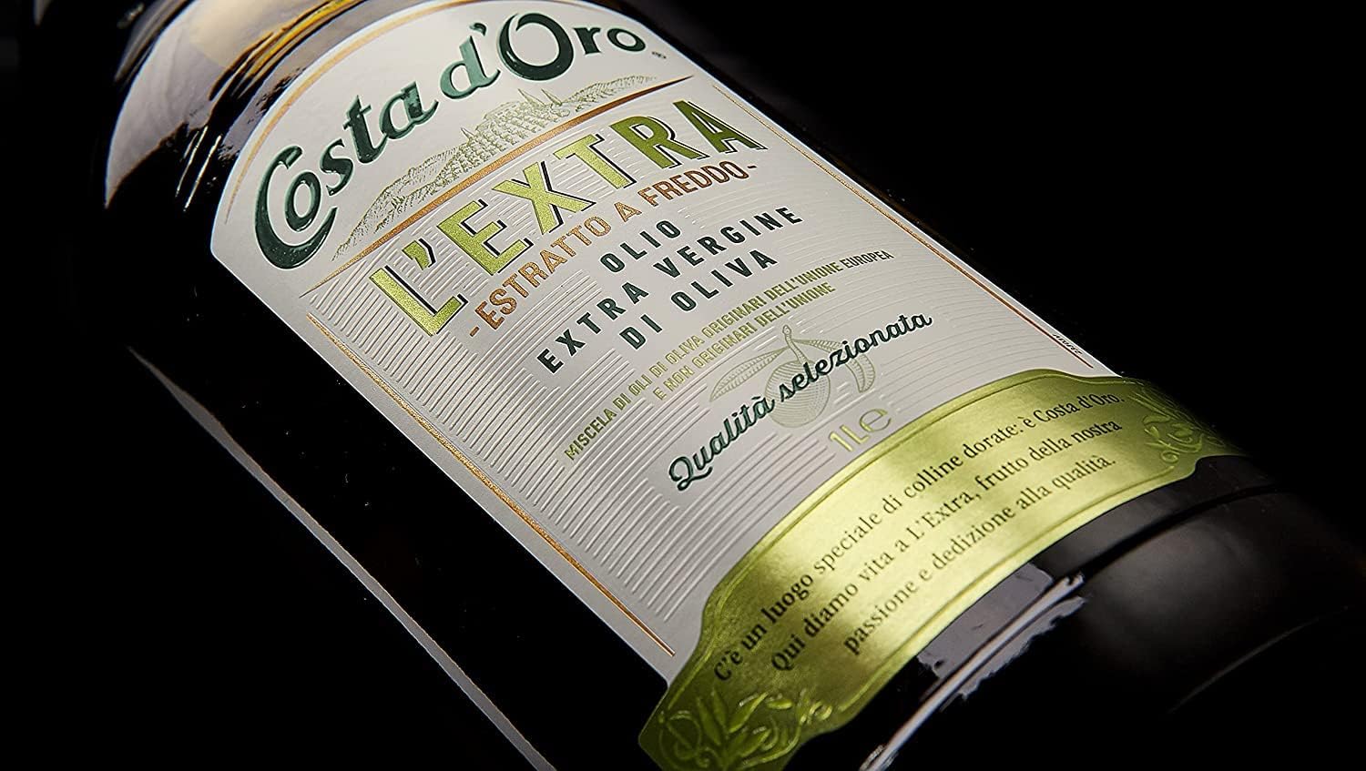 Italian Gourmet Olio Extra Vergine di Oliva, extra natives Öl Vorrat 6 x 1L | Sapore fruttato e intenso; ideal zum Kochen, Verfeinern von Gemüse und kalten, Gesamtnettogewicht 6 L + Kostenlos Polpa 400g