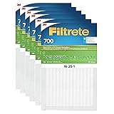 Filtrete 16x25x1 AC Furnace Air Filter, MPR 700, MERV 8, Tough on Pollen, Easy on Airflow, 3-Month Pleated 1-Inch Electrostatic Air Cleaning Filter, 6-Pack (Actual Size 15.68 x 24.56 x 0.78 in)