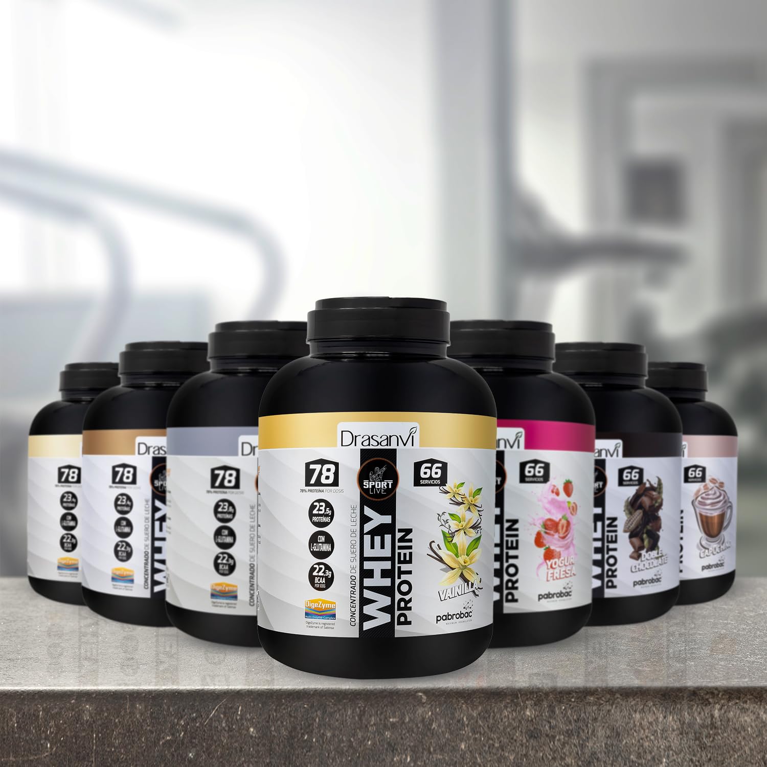 SPORT LIVE Concentrado de proteinas de suero de leche | Whey Protein en polvo con L-Glutamina y L-Leucina | Ayuda a aumentar tu masa muscular | Mejora tus batidos |Vainilla | 2 KG